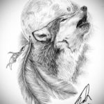 Фото волк тату эскиз 13.09.2019 №020 - wolf tattoo sketch - tattoo-photo.ru