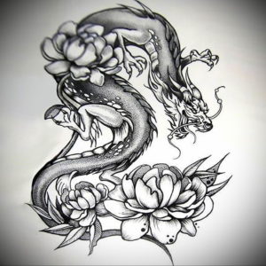 Фото дракон тату эскиз 13.09.2019 №001 - dragon tattoo sketch - tattoo-photo.ru