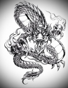 Фото дракон тату эскиз 13.09.2019 №002 - dragon tattoo sketch - tattoo-photo.ru