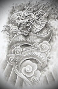 Фото дракон тату эскиз 13.09.2019 №005 - dragon tattoo sketch - tattoo-photo.ru