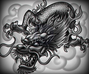 Фото дракон тату эскиз 13.09.2019 №006 - dragon tattoo sketch - tattoo-photo.ru