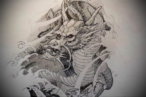 Фото дракон тату эскиз 13.09.2019 №007 - dragon tattoo sketch - tattoo-photo.ru