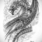 Фото дракон тату эскиз 13.09.2019 №008 - dragon tattoo sketch - tattoo-photo.ru