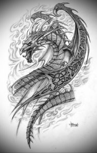 Фото дракон тату эскиз 13.09.2019 №008 - dragon tattoo sketch - tattoo-photo.ru