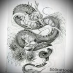 Фото дракон тату эскиз 13.09.2019 №013 - dragon tattoo sketch - tattoo-photo.ru