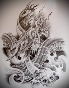 Фото дракон тату эскиз 13.09.2019 №024 - dragon tattoo sketch - tattoo-photo.ru