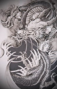 Фото дракон тату эскиз 13.09.2019 №025 - dragon tattoo sketch - tattoo-photo.ru