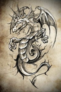 Фото дракон тату эскиз 13.09.2019 №028 - dragon tattoo sketch - tattoo-photo.ru