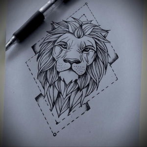 Фото лев тату эскиз 13.09.2019 №001 - lion tattoo sketch - tattoo-photo.ru