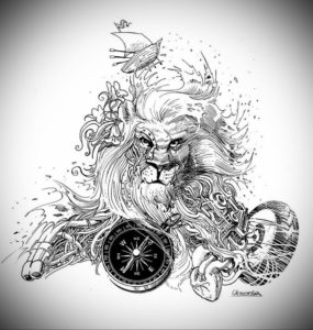 Фото лев тату эскиз 13.09.2019 №019 - lion tattoo sketch - tattoo-photo.ru