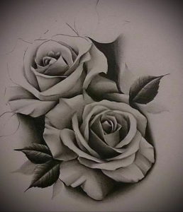 Фото роза тату эскиз 13.09.2019 №002 - rose tattoo sketch - tattoo-photo.ru