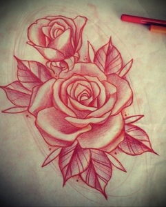 Фото роза тату эскиз 13.09.2019 №006 - rose tattoo sketch - tattoo-photo.ru