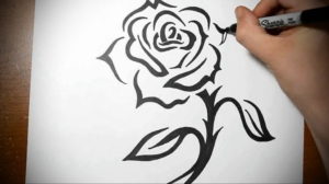 Фото роза тату эскиз 13.09.2019 №020 - rose tattoo sketch - tattoo-photo.ru
