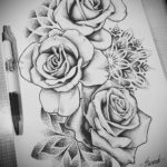 Фото роза тату эскиз 13.09.2019 №025 - rose tattoo sketch - tattoo-photo.ru