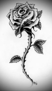 Фото роза тату эскиз 13.09.2019 №027 - rose tattoo sketch - tattoo-photo.ru