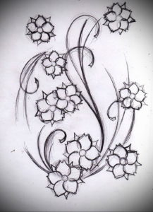 Фото эскизы тату цветы 13.09.2019 №004 - flower sketch designs - tattoo-photo.ru