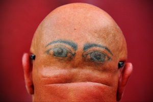 тату глаз на затылке 24.09.2019 №016 -the back of the head tattoo- tattoo-photo.ru