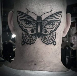 тату глаз на затылке 24.09.2019 №026 -the back of the head tattoo- tattoo-photo.ru