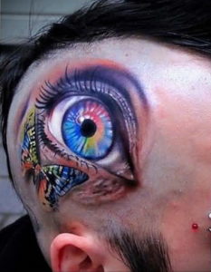 тату глаз на затылке 24.09.2019 №030 -the back of the head tattoo- tattoo-photo.ru