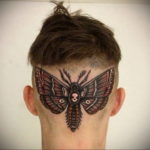 тату крылья на затылке 24.09.2019 №003 -the back of the head tattoo- tattoo-photo.ru