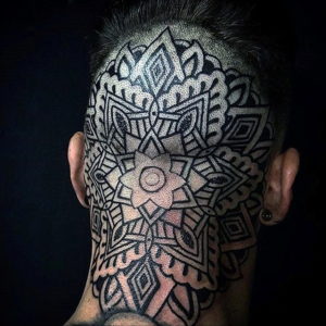 тату на затылке для мужчин 24.09.2019 №003 -the back of the head tattoo- tattoo-photo.ru