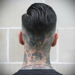 тату на затылке для мужчин 24.09.2019 №004 -the back of the head tattoo- tattoo-photo.ru