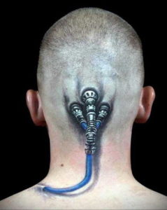 тату на затылке для мужчин 24.09.2019 №019 -the back of the head tattoo- tattoo-photo.ru