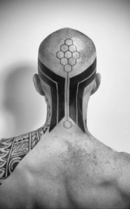 тату на затылке для мужчин 24.09.2019 №043 -the back of the head tattoo- tattoo-photo.ru