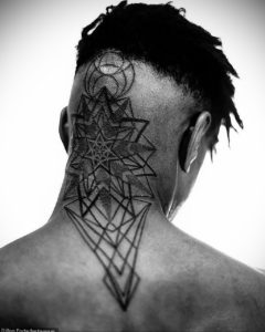тату на затылке и шее 24.09.2019 №017 -the back of the head tattoo- tattoo-photo.ru