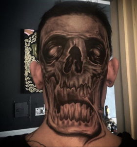тату на затылке и шее 24.09.2019 №018 -the back of the head tattoo- tattoo-photo.ru