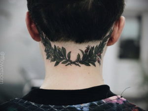 тату на затылке и шее 24.09.2019 №020 -the back of the head tattoo- tattoo-photo.ru