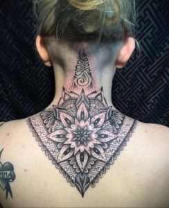 тату на затылке и шее 24.09.2019 №024 -the back of the head tattoo- tattoo-photo.ru
