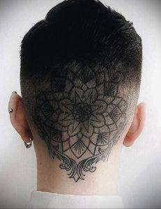 тату на затылке и шее 24.09.2019 №047 -the back of the head tattoo- tattoo-photo.ru