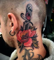 тату на затылке и шее 24.09.2019 №052 -the back of the head tattoo- tattoo-photo.ru