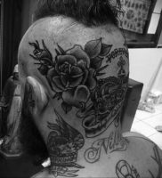 тату на затылке и шее 24.09.2019 №055 -the back of the head tattoo- tattoo-photo.ru