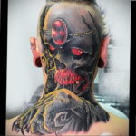 фото татуировки на затылке 24.09.2019 №027 -the back of the head tattoo- tattoo-photo.ru
