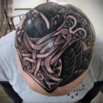фото татуировки на затылке 24.09.2019 №030 -the back of the head tattoo- tattoo-photo.ru