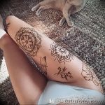 Мехенди на ляжках фото пример 14.02.2020 №258 -Mehendi on thighs- tattoo-photo.ru