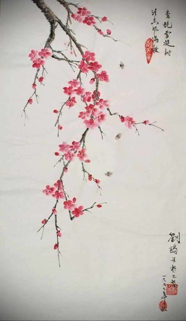 Фото вариант эскиза для тату сакура 09.02.2020 №024 -sakura tattoo-tattoo-photo.ru - tattoo-photo.ru
