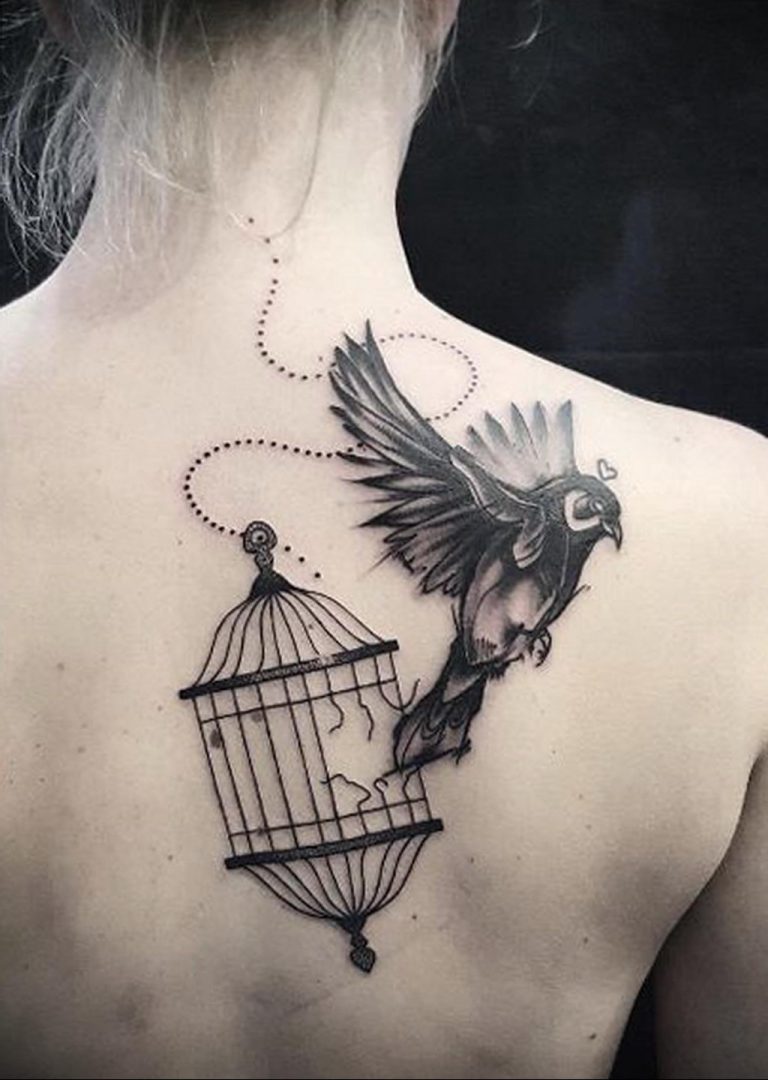 птица вылетает из клетки тату 02.01.2019 № 007 -bird cage tattoo- tattoo-.....