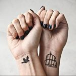 птица вылетает из клетки тату 02.01.2019 №026 -bird cage tattoo- tattoo-photo.ru