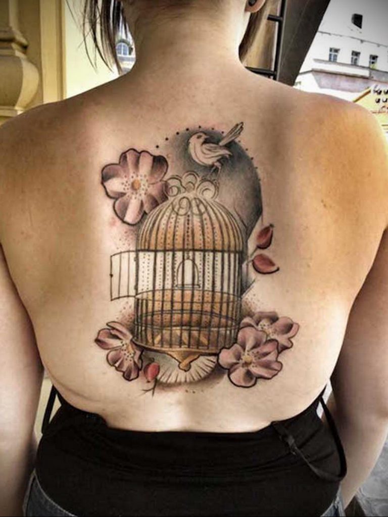 птица вылетает из клетки тату 02.01.2019 № 028 -bird cage tattoo- tattoo-ph...