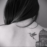 птица вылетает из клетки тату 02.01.2019 №12006 -bird cage tattoo- tattoo-photo.ru