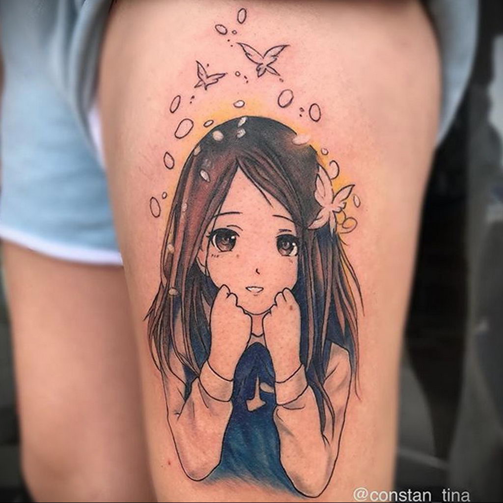 тату девочка аниме 18.01.2020 №017 -anime girl tattoo- tattoo-photo.ru -  tattoo-photo.ru