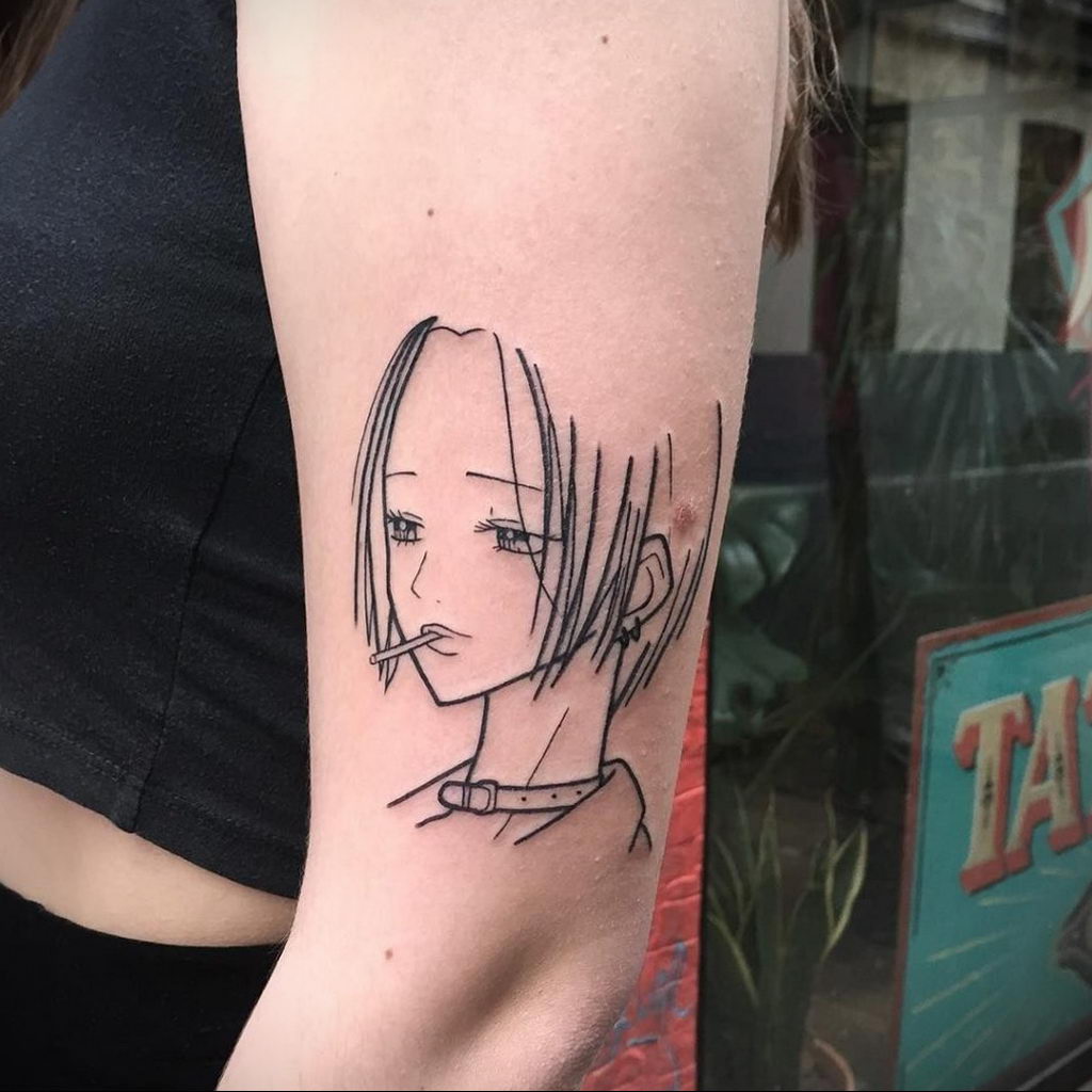 тату девочка аниме 18.01.2020 №062 -anime girl tattoo- tattoo-photo.ru -  tattoo-photo.ru