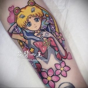 тату девочка аниме 18.01.2020 №099 -anime girl tattoo- tattoo-photo.ru