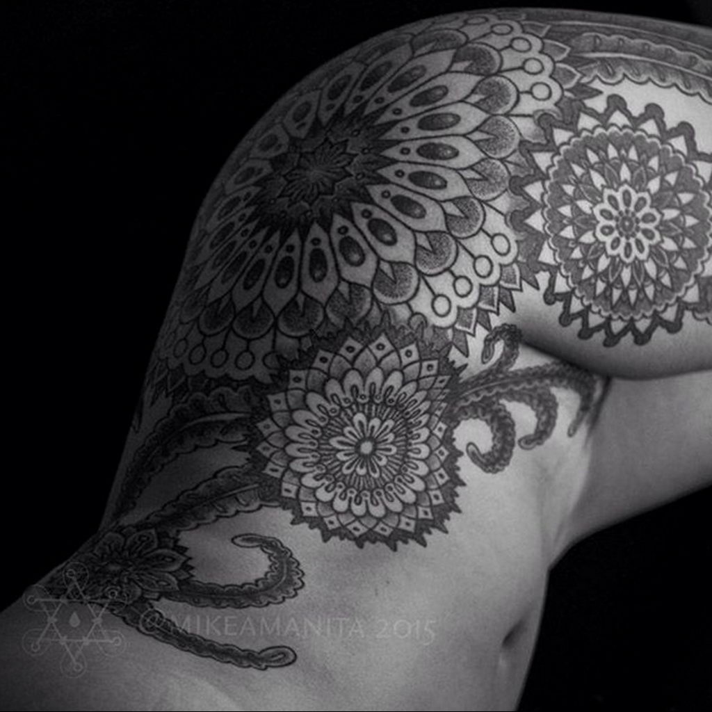 Поделиться этим. тату мандала. на бедре 04.02.2020 № 062 -mandala tattoo- t...