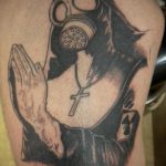 тату противогаз 15.01.2020 №269 -gas mask tattoo- tattoo-photo.ru
