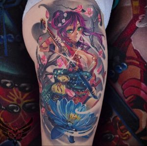 тату рукав аниме 18.01.2020 №001 -anime sleeve tattoo- tattoo-photo.ru