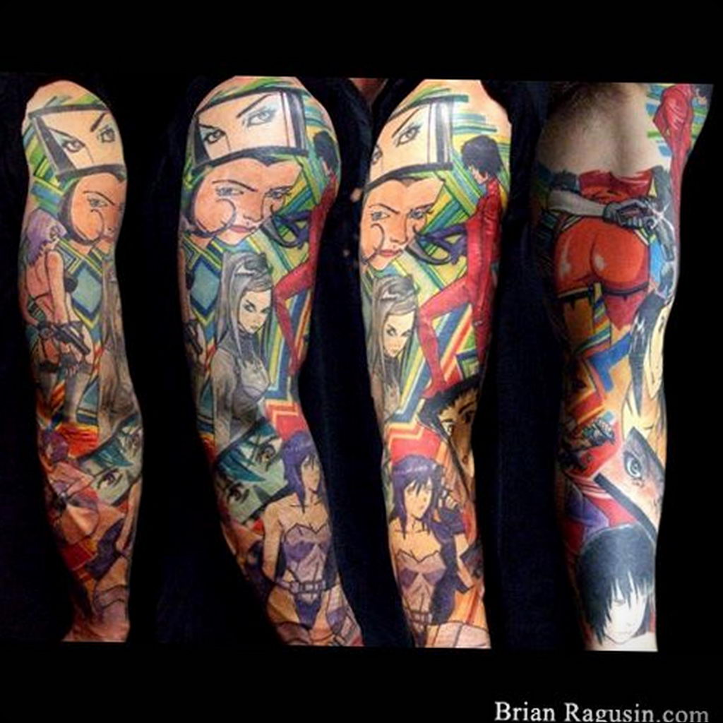 тату рукав аниме 18.01.2020 №006 -anime sleeve tattoo- tattoo-photo.ru -  tattoo-photo.ru